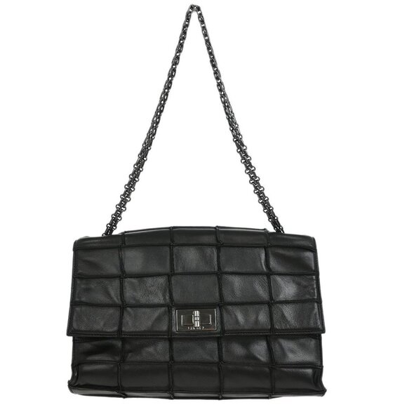Chanel Black Calfskin Choco Bar Mademoiselle Lock Handbag XX40548 - Picture 1 of 10